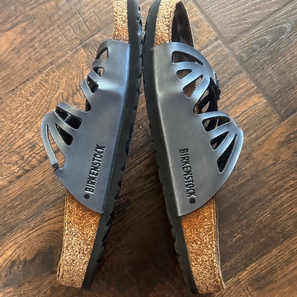 Birkenstock Silver and Brown Strappy Sandals size 38 - Picture 4 of 7